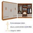 Ver imagem 4 de Guarda Roupa Casal Oregon 6 Portas 4 Gavetas com Pés Tcil Tcil Móveis Guarda Roupa Casal Oregon 6 Po