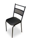 Ver imagem 3 de Kit 2 Cadeiras Sara Linha Robusta e Elegante no Aço Preto Altura 85cm Estofado Preto Liso