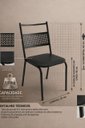 Ver imagem 2 de Kit 2 Cadeiras Sara Linha Robusta e Elegante no Aço Preto Altura 85cm Estofado Preto Liso