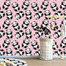 Papel de Parede Adesivo Desenho Panda com Fundo Rosa 9m - 5