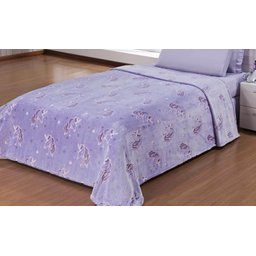 Manta Flannel Infantil Shine 1,50x2,20 Andreza - Unicornio Lilas - 1