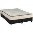 Ver imagem 1 de Cama Box Queen: Colchão Molas Luckspuma Bonnel Montreal Spring + Base CRC Suede Cinza(158x198)