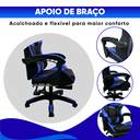 Ver imagem 7 de Cadeira Gamer Escritório Ergonômica Viva Game Relax Azul com Preto Couro Sintético