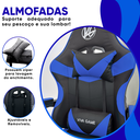 Ver imagem 3 de Cadeira Gamer Escritório Ergonômica Viva Game Relax Azul com Preto Couro Sintético