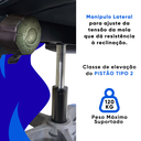 Ver imagem 6 de Cadeira Gamer Escritório Ergonômica Viva Game Relax Azul com Preto Couro Sintético