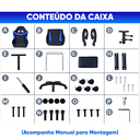 Ver imagem 2 de Cadeira Gamer Escritório Ergonômica Viva Game Relax Azul com Preto Couro Sintético