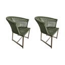 Ver imagem 1 de Kit 2 Cadeiras de Jantar Salinas em Corda Naútica Verde Musgo Base Alumínio Rami