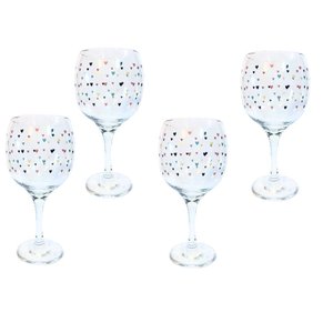 Jogo 4 Taças Gin Vidro 600ml - Mini Coração