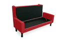 Ver imagem 3 de Jogo Cabeceira Geovana + Calçadeira Fênix Solteiro 90cm Suede Vermelho - LM DECOR