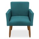 Ver imagem 2 de Poltrona Decorativa Nina Pés Palito Veludo Azul Tiffany Chamby Móveis