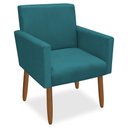 Ver imagem 1 de Poltrona Decorativa Nina Pés Palito Veludo Azul Tiffany Chamby Móveis