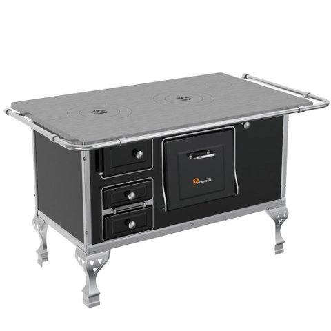 Fogão a Lenha Petrycoski N°1, Chaminé à Direita, Preto