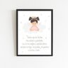 Quadro Santo Anjo Anjinha Menina 33x24cm - com vidro:Madeira preta - 1