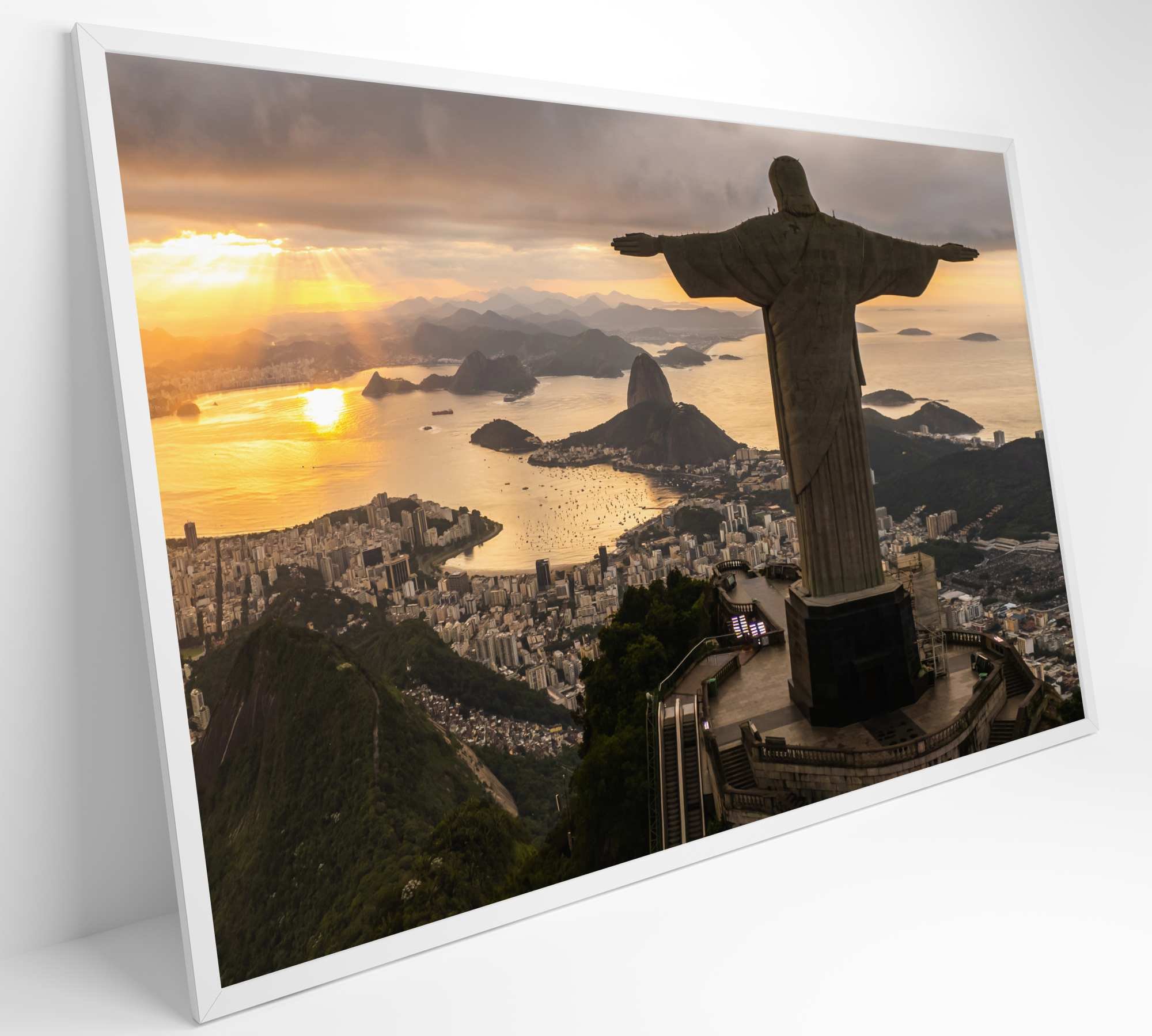 Quadro Monumento Cristo Redentor Rio de Janeiro - 90x60 cm - Adesivo fotográfico