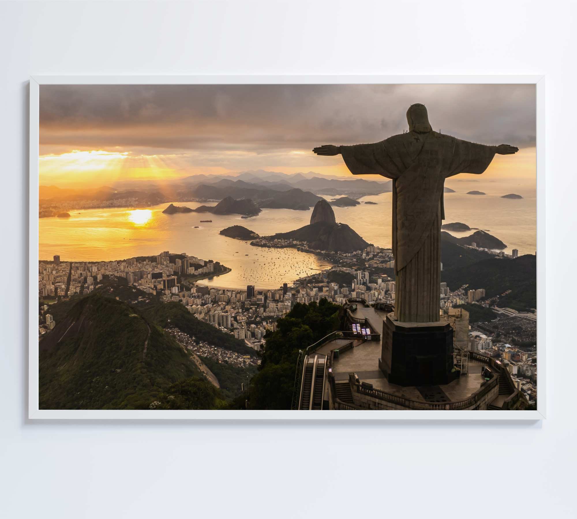 Quadro Monumento Cristo Redentor Rio de Janeiro - 90x60 cm - Adesivo fotográfico - 6