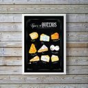 Ver imagem 1 de Quadro Decorativo Tipos de Queijo 24x18cm - com Vidro:madeira Branca