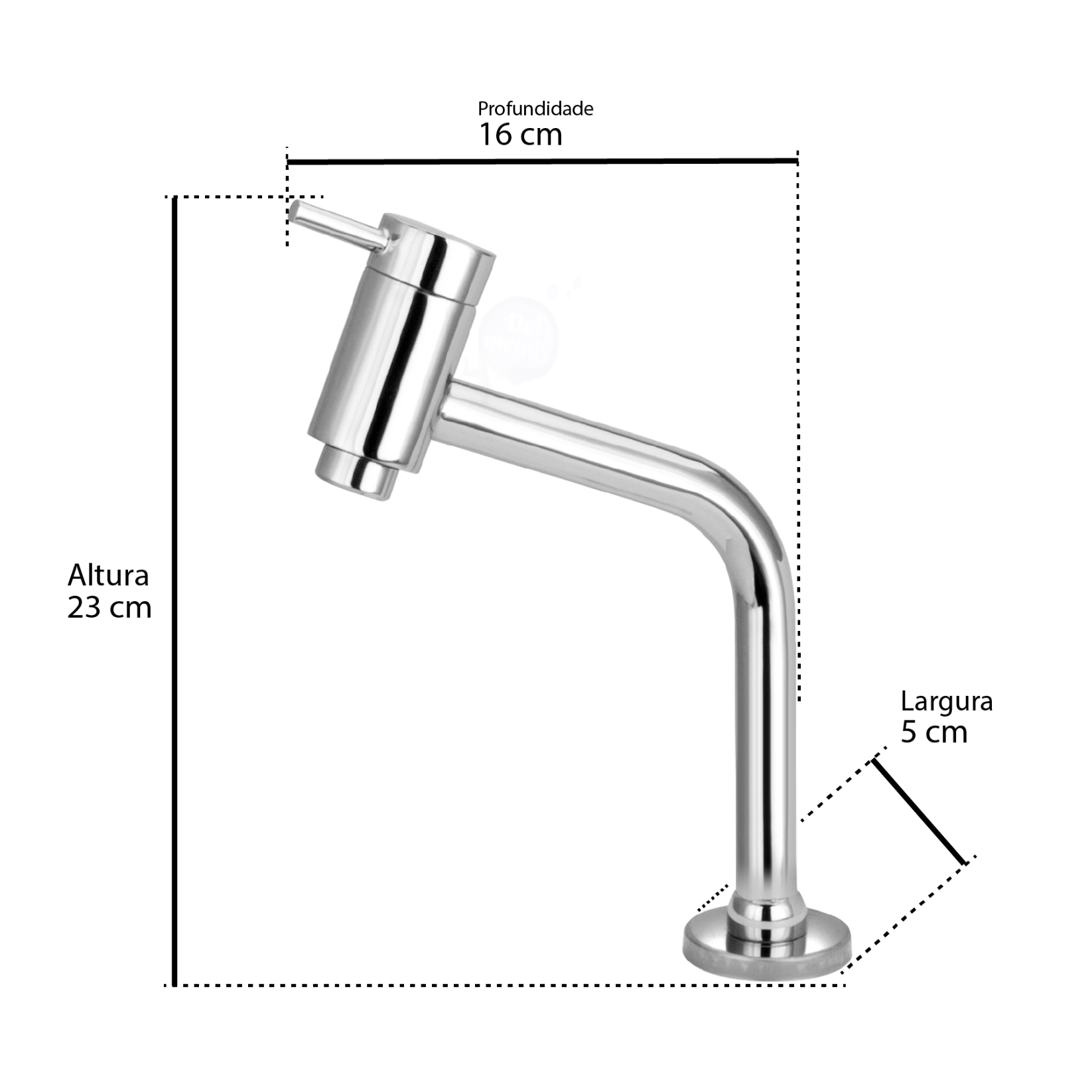 Torneira Link Bica Baixa Metal Cromado Banheiro Lavabo Pia - 2