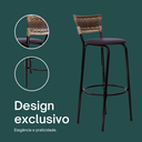 Ver imagem 4 de Kit 2 Bancos para Bancada Banqueta Alta Cappuccino Balcão Cozinha Bistrô Área Gourmet Churrasqueira