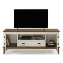 Ver imagem 3 de Rack para TV 65 Polegadas Madeira Maciça 2 Portas 1 Gaveta Rústico 149cm Off White - Apaixone & Decore