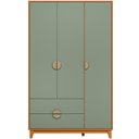 Ver imagem 2 de Guarda Roupa Solteiro 3 Portas 2 Gavetas Pés Retrô Abruzzo A04 Cinamomo Sálvia - Lyam Decor