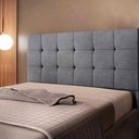 Ver imagem 5 de Cabeceira Cama Box Queen em Suede Cinza Shop Das Cabeceiras Cinza