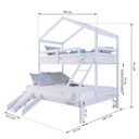 Ver imagem 2 de Beliche Casal/ Solteiro Casinha com Kit Escada/Escorregador Madeira Maciça Branco Megamobilia