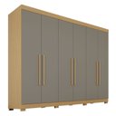 Ver imagem 2 de Guarda-roupa Casal 6 Portas 6 Gavetas com Pés 100% Mdf Órion Plus