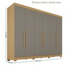 Ver imagem 3 de Guarda-roupa Casal 6 Portas 6 Gavetas com Pés 100% Mdf Órion Plus