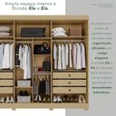 Ver imagem 6 de Guarda-roupa Casal 6 Portas 6 Gavetas com Pés 100% Mdf Órion Plus