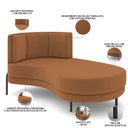Ver imagem 3 de Sofá Chaise Longue Sala de Estar Living Lucca Direito D02 Veludo Terracota D-262 - Lyam Decor