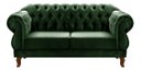 Ver imagem 1 de Sofá Chesterfield Capitonê Elisabeth Duquesa 2 Lugares - Veludo Verde Musgo