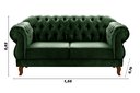 Ver imagem 3 de Sofá Chesterfield Capitonê Elisabeth Duquesa 2 Lugares - Veludo Verde Musgo