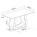 Ver imagem 3 de Mesa de Jantar 4 Lugares Lana Mel/preto - Viero Móveis