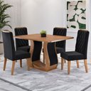 Ver imagem 1 de Mesa de Jantar 4 Lugares Lana Mel/preto - Viero Móveis