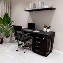 Ver imagem 6 de Mesa Escrivaninha Industrial 135cm C/ Gaveteiro 4 Gavetas F5 Cor:preto