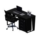 Ver imagem 5 de Mesa Escrivaninha Industrial 135cm C/ Gaveteiro 4 Gavetas F5 Cor:preto