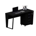 Ver imagem 2 de Mesa Escrivaninha Industrial 135cm C/ Gaveteiro 4 Gavetas F5 Cor:preto