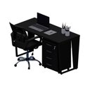 Ver imagem 5 de Mesa Escrivaninha Industrial 135cm C/ Gaveteiro 4 Gavetas F5 Cor:preto