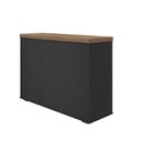 Ver imagem 7 de Armário para Escritório Tamburato 2 Portas 4 Prateleiras Nogal/preto - Artany Móveis