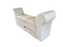 Ver imagem 3 de RECAMIER PUFF BAÚ SAPATEIRA COM BRAÇOS E GAVETA 1,38 CM PARA CAMA BOX PADRÃO - CREME