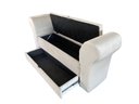 Ver imagem 1 de RECAMIER PUFF BAÚ SAPATEIRA COM BRAÇOS E GAVETA 1,38 CM PARA CAMA BOX PADRÃO - CREME