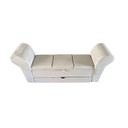 Ver imagem 2 de RECAMIER PUFF BAÚ SAPATEIRA COM BRAÇOS E GAVETA 1,38 CM PARA CAMA BOX PADRÃO - CREME