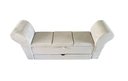Ver imagem 2 de RECAMIER PUFF BAÚ SAPATEIRA COM BRAÇOS E GAVETA 1,38 CM PARA CAMA BOX PADRÃO - CREME