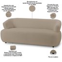 Ver imagem 3 de Sofá 3 Lugares Orgânico para Sala Living 198cm Florea M05 Bouclê Bege - Lyam Decor