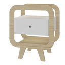 Ver imagem 1 de Mesa de Apoio 1 Gaveta 65 Cm Porta Usb Naturale Branco Arly