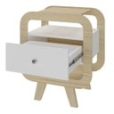 Ver imagem 2 de Mesa de Apoio 1 Gaveta 65 Cm Porta Usb Naturale Branco Arly