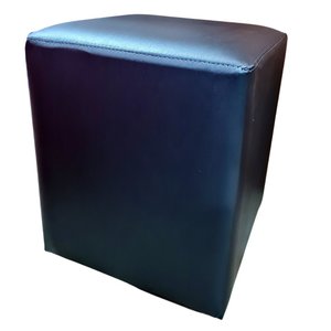 Puff Banqueta Quadrado Cubo em Corino Corano®:preto