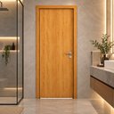 Ver imagem 3 de Porta de Madeira Lisa Clean 210x80 MDF Pronta para Instalar:Cerejeira