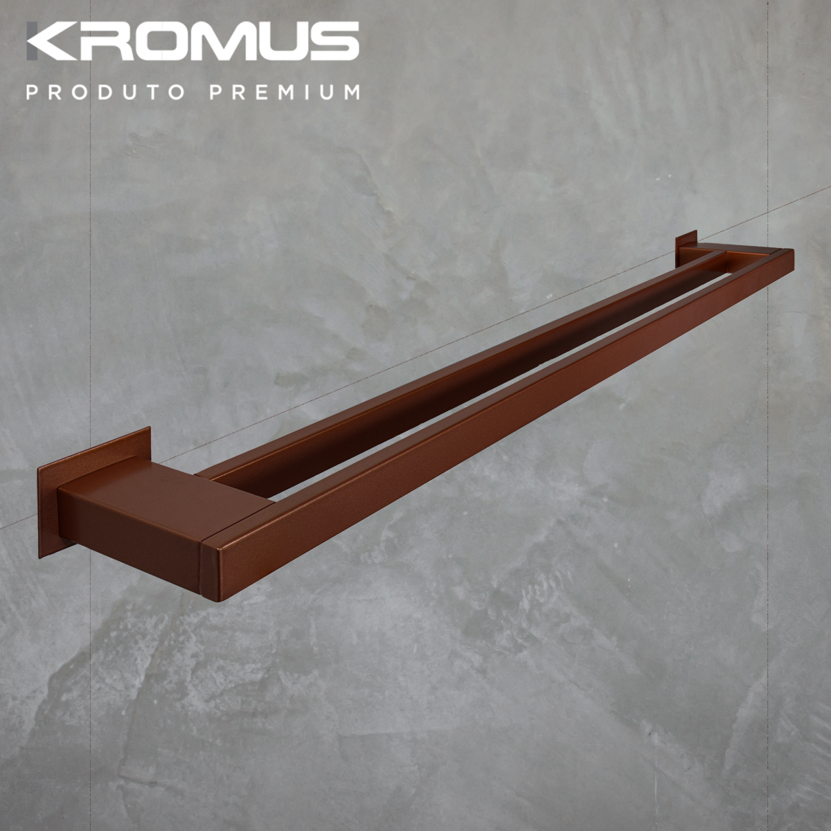 Toalheiro Duplo 80 cm Inox Corten - Kromus RT0310-80C - 5