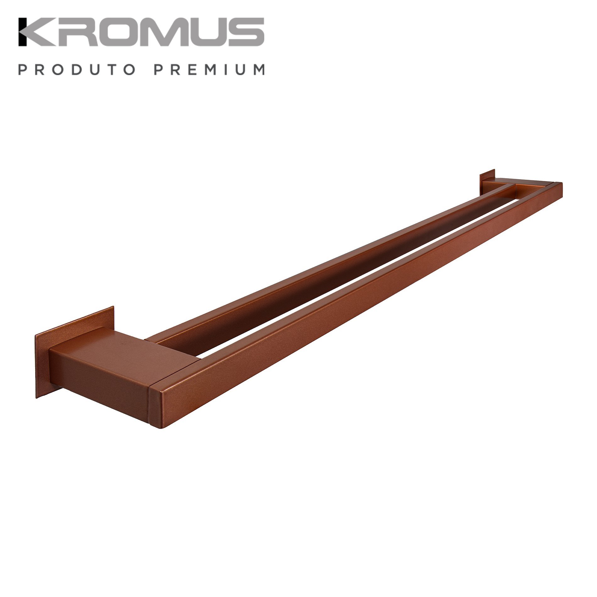 Toalheiro Duplo 80 cm Inox Corten - Kromus RT0310-80C - 2